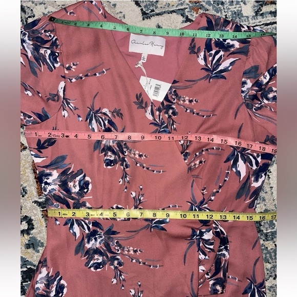 NWT Charles Henry Women’s Floral Geniune Wrap Dress Midi Size L - Picture 11 of 13